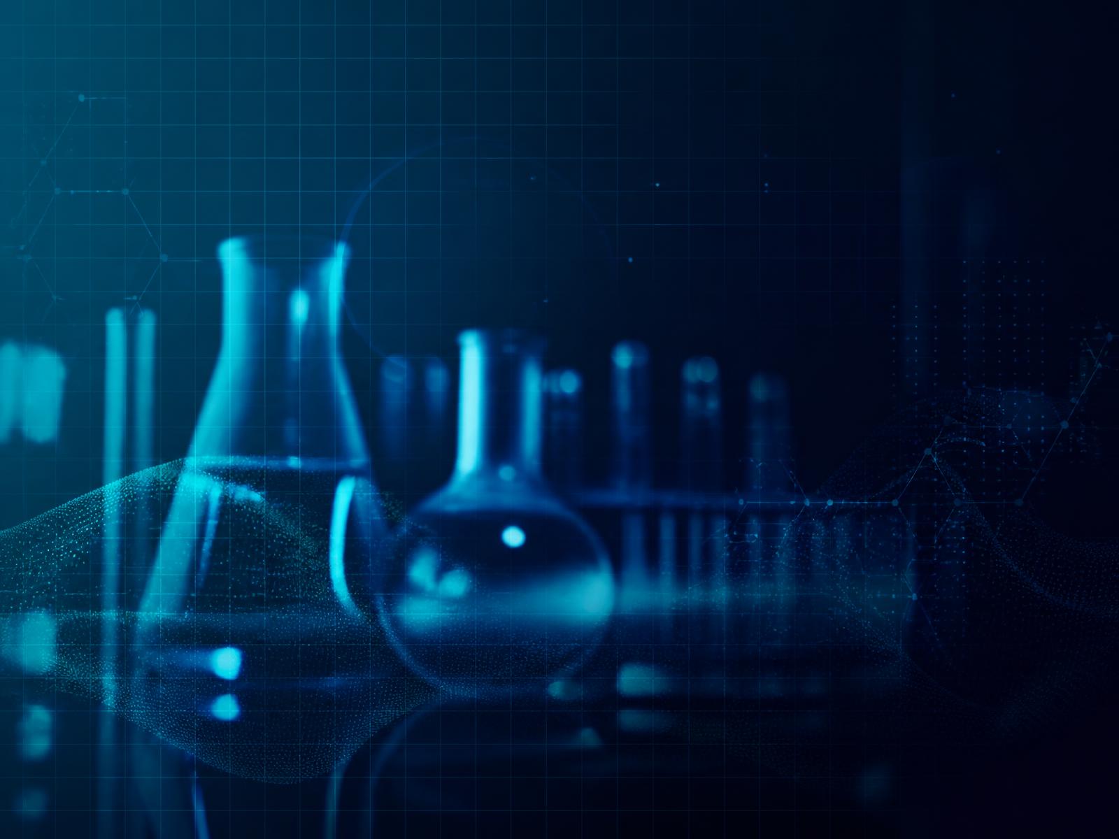 Illustration abstraite évoquant un environnement de recherche en laboratoire